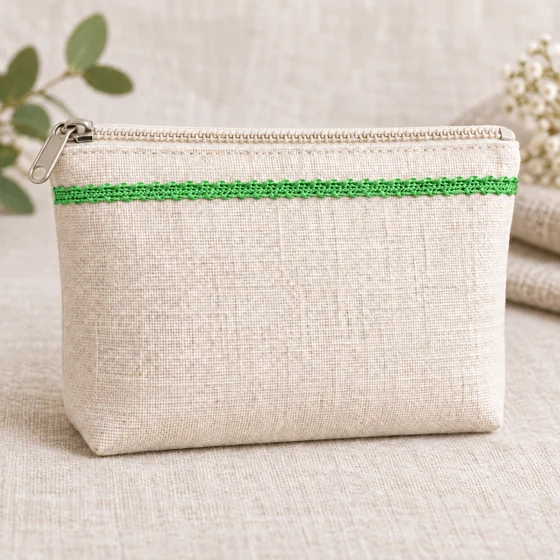 4 mm Bright Green Narrow Picot Braided Trim — Pouch border idea