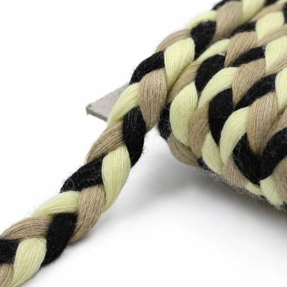 10 mm Black, Cream and Beige Choti Braided Trim — Lead connection