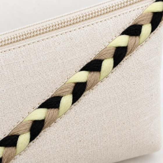 10 mm Black, Cream and Beige Choti Braided Trim — Pouch border idea