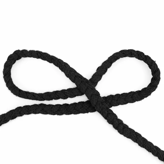 8 mm Black Chunky Chevron Choti Braided Trim — Loose loops