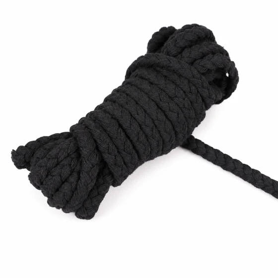 8 mm Black Chunky Chevron Choti Braided Trim — Sample hank