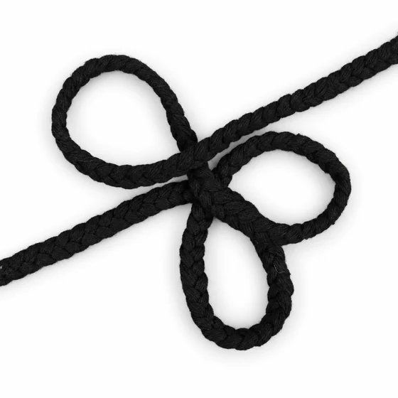 8 mm Black Chunky Chevron Choti Braided Trim — Three loop display