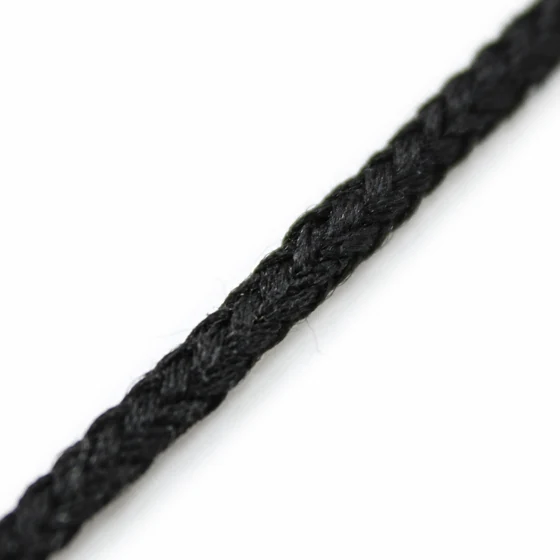 2 mm Black Narrow Braided Cord Trim — Material close-up