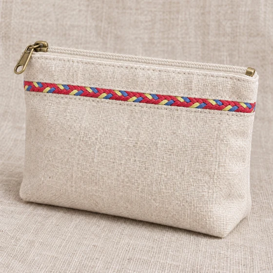 6 mm Bright Red, Blue and Yellow Choti Braided Trim — Pouch border idea