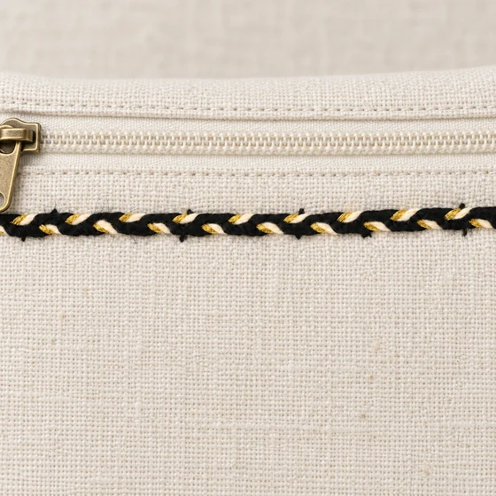 4 mm Black, Gold and Cream Choti Dori Braided Trim — Pouch border idea