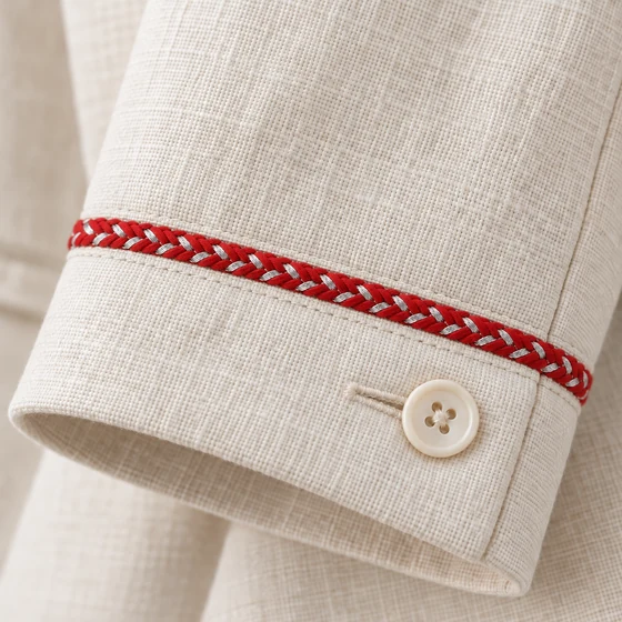 Bright Red and Silver Metallic Choti Braided Trim — Garment edging idea