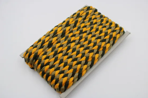 Army Green, Yellow and Near-Black Choti Braid