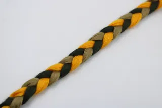 Army Green, Yellow and Near-Black Choti Braid sample, design MT-17C5807E, view 3