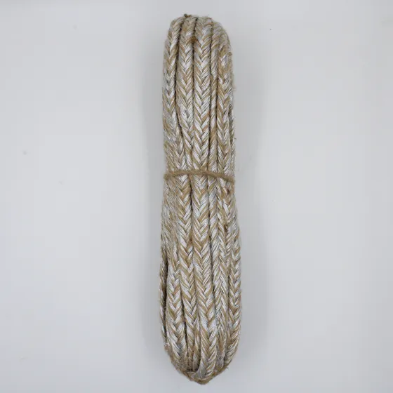 Beige and Silver Tone Flat Choti Braid