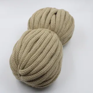 Sand Beige Open-Stitch Chunky Covered Cord sample, design MT-E296A4FC, view 2