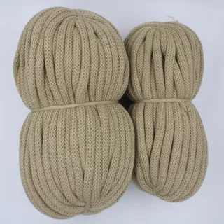 Sand Beige Open-Stitch Chunky Covered Cord sample, design MT-E296A4FC, view 5