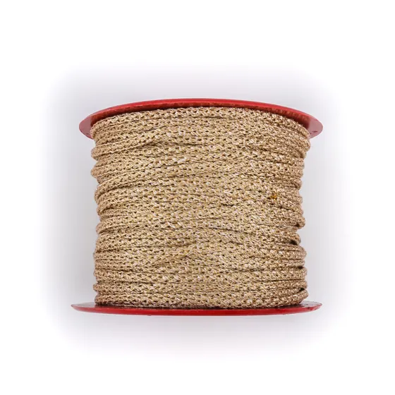 Sandy Beige Knitted Cord with Gold-Tone Flecks