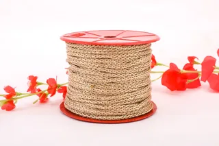 Sandy Beige Knitted Cord with Gold-Tone Flecks sample, design MT-9D7CD4F7-12, view 4