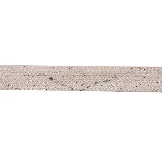 Grey-Beige and Silver Metallic Flat Braid