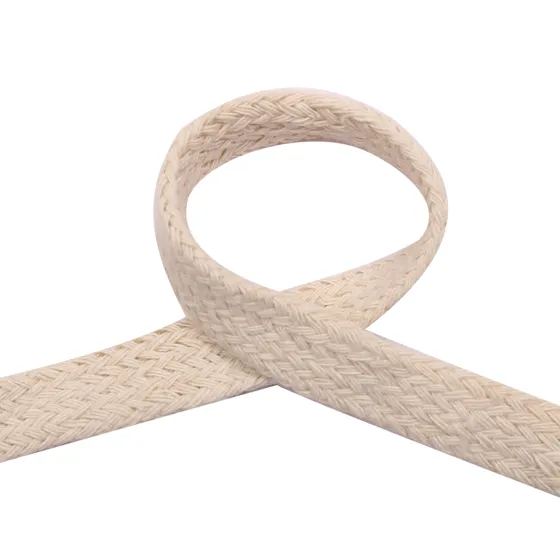Ecru Beige Herringbone Flat Braid Trim