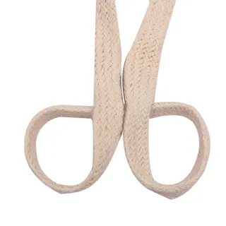 Ecru Beige Herringbone Flat Braid Trim sample, design MT-E41923B3, view 2