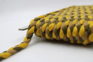 Beige, Yellow and Olive Green Choti Braid sample, design MT-1E99C677, view 3