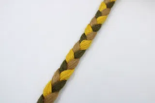 Beige, Yellow and Olive Green Choti Braid sample, design MT-1E99C677, view 4