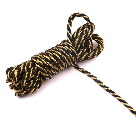 Black and Gold Metallic Spiral Cord