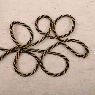 Black and Gold Metallic Spiral Cord sample, design MT-0B89185A, view 4