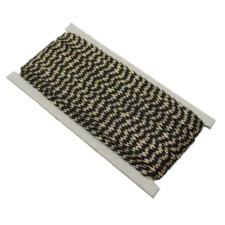 Black and Gold Fine Chevron Braided Trim sample, design MT-703A0783, view 6