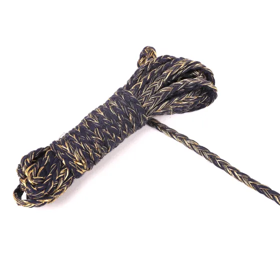 Navy-Black and Gold Herringbone Choti Braid