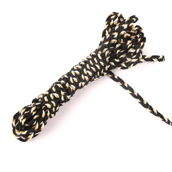 Black, Gold and Cream Choti Dori Braided Trim