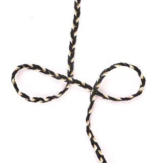Black, Gold and Cream Choti Dori Braided Trim sample, design MT-C919E6C1, view 2