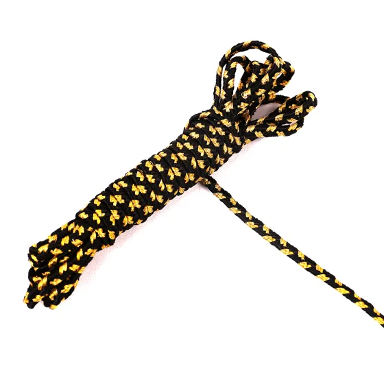 Black Fine Choti Braid with Gold Flecks