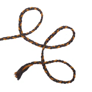 Charcoal Black and Mustard Gold Choti Braid sample, design MT-E491C6E2, view 2