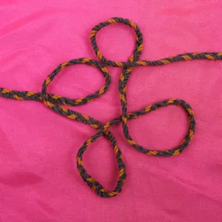 Charcoal Black and Mustard Gold Choti Braid sample, design MT-E491C6E2, view 4