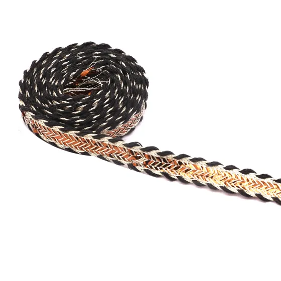 Black and Gold Metallic Chevron Braid Trim