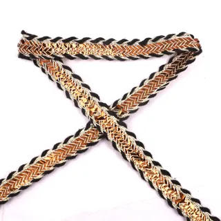 Black and Gold Metallic Chevron Braid Trim sample, design MT-DB2F67E3, view 3