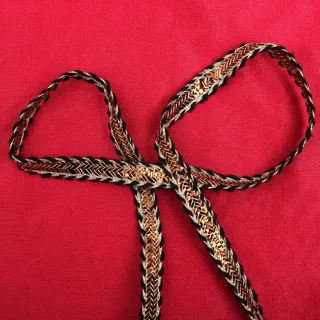 Black and Gold Metallic Chevron Braid Trim sample, design MT-DB2F67E3, view 4