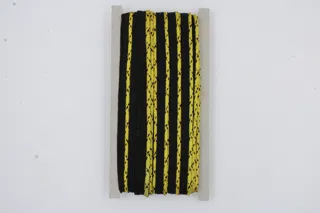 Black and Gold Tone Piping Trim with Braided Edge, 10 mm sample, design MT-7EF0A071, view 2
