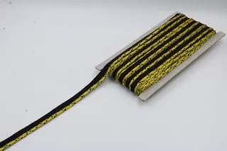 Black and Gold Tone Piping Trim with Braided Edge, 10 mm sample, design MT-7EF0A071, view 3