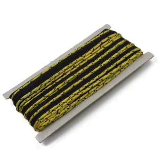 Black and Gold Tone Piping Trim with Braided Edge, 10 mm sample, design MT-7EF0A071, view 6