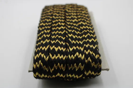 Black and Gold Wide Zigzag Braided Trim