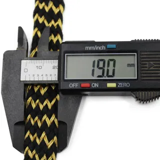 Black and Gold Wide Zigzag Braided Trim sample, design MT-9C61BECE, view 10
