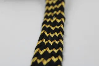 Black and Gold Wide Zigzag Braided Trim sample, design MT-9C61BECE, view 5
