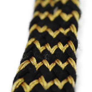 Black and Gold Wide Zigzag Braided Trim sample, design MT-9C61BECE, view 9