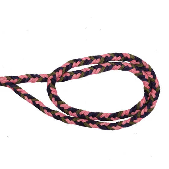 Pink, Dark Navy and Olive Green Choti Braid