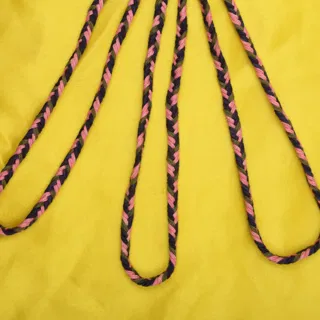 Pink, Dark Navy and Olive Green Choti Braid sample, design MT-71EBFC02, view 4