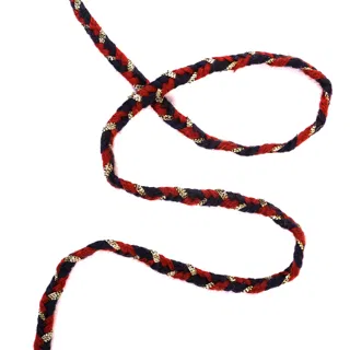 Red and Navy-Black Choti Braid with Gold Flecks sample, design MT-F3E5F23E, view 2