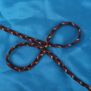 Red and Navy-Black Choti Braid with Gold Flecks sample, design MT-F3E5F23E, view 4