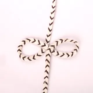 Cream and Dark Brown-Black Chevron Choti Braid sample, design MT-39F45D84, view 2