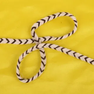 Cream and Dark Brown-Black Chevron Choti Braid sample, design MT-39F45D84, view 4