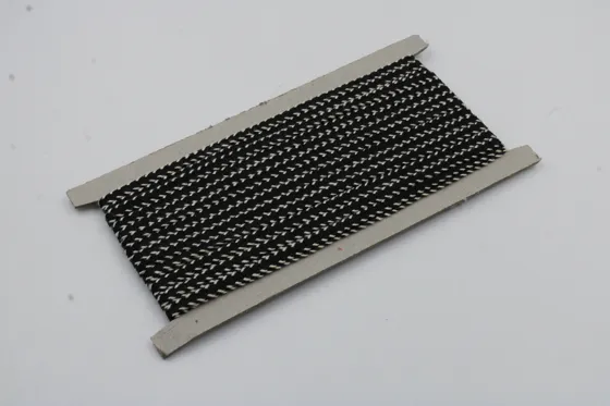 Black and White Narrow Khajuri Braided Trim