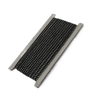 Black and White Narrow Khajuri Braided Trim sample, design MT-0755008F, view 5