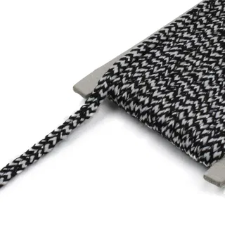 Black and White Braided Cord, Zigzag Pattern sample, design MT-ECC742DE, view 9